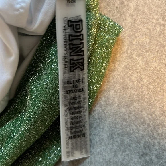 Sparkle Green Shimmer Bandeau Bikini Top halter size XL swim - Picture 11 of 13